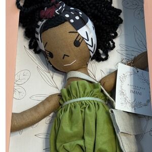 Harperiman Imani Handmade Linen Doll 14in Petite Collection Green Romper New